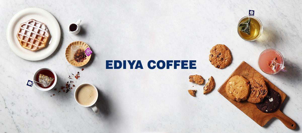 Ediya Coffee的产品展示，强调其作为韩国最大咖啡连锁品牌的影响力。